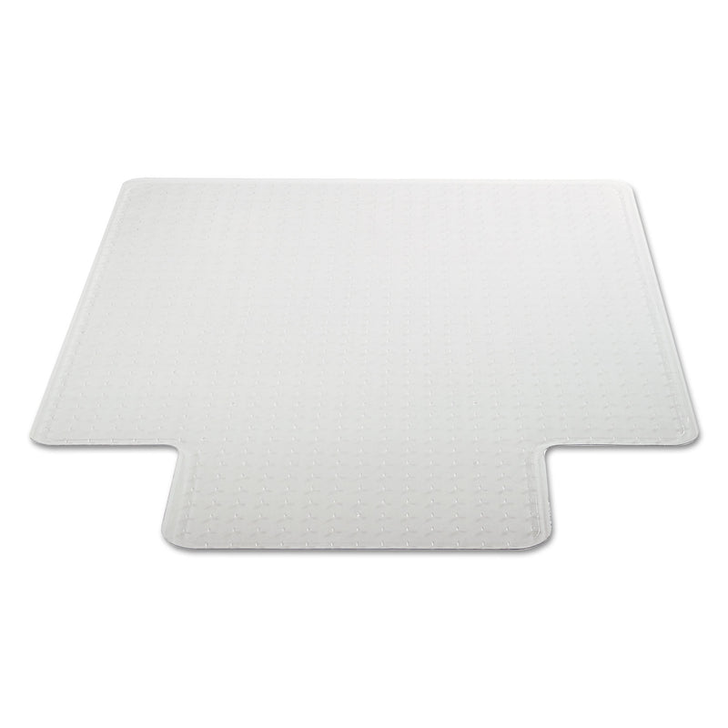 Alera Occasional Use Studded Chair Mat for Flat Pile Carpet, 45 x 53, Wide Lipped, Clear