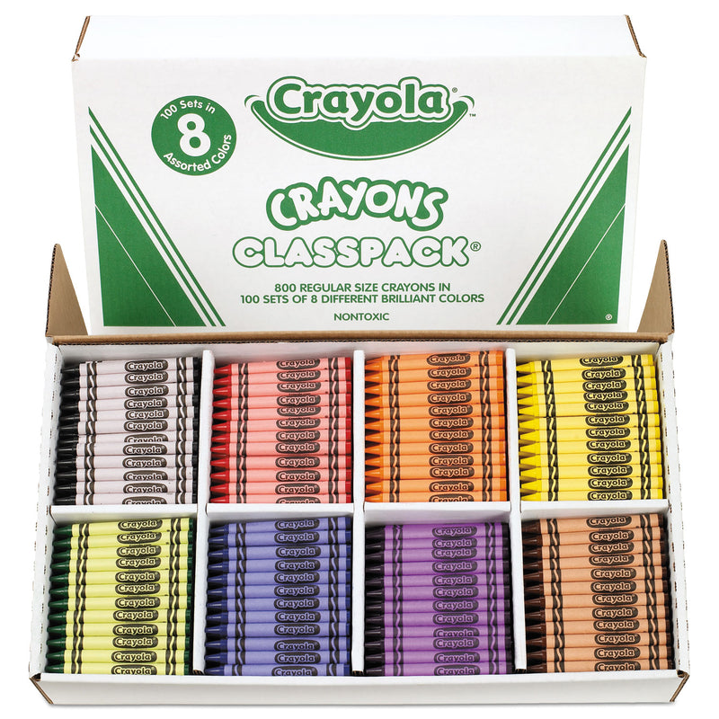 Crayola Classpack Regular Crayons, 8 Colors, 800/Box