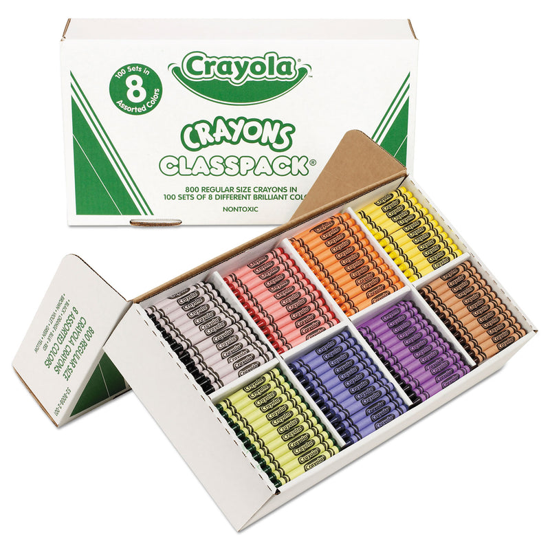 Crayola Classpack Regular Crayons, 8 Colors, 800/Box