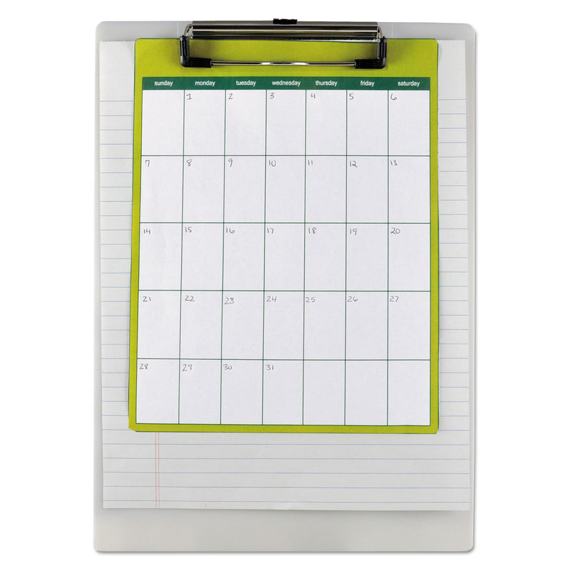 Saunders Recycled Plastic Clipboard, 0.5" Clip Capacity, Holds 8.5 x 11 Sheets, Pearl