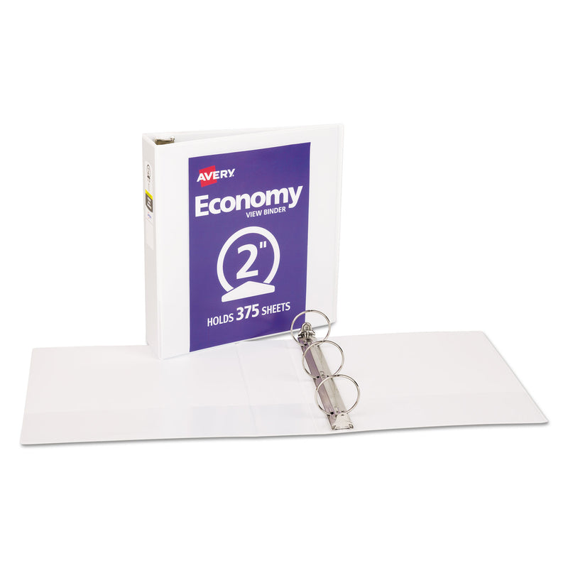 Avery Economy View Binder with Round Rings , 3 Rings, 2" Capacity, 11 x 8.5, White, (5731)