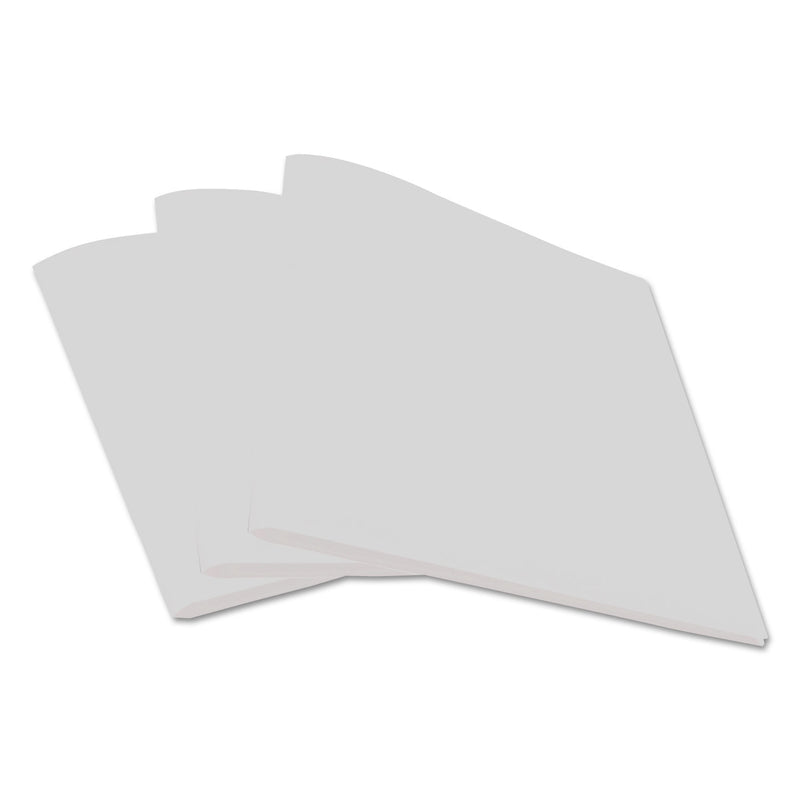 Universal Two-Pocket Plastic Folders, 100-Sheet Capacity, 11 x 8.5, White, 10/Pack