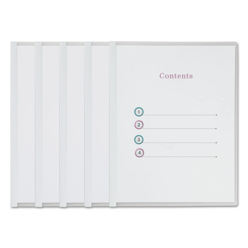 Universal Clear View Report Cover with Slide-on Binder Bar, Clear/Clear, 25/Pack