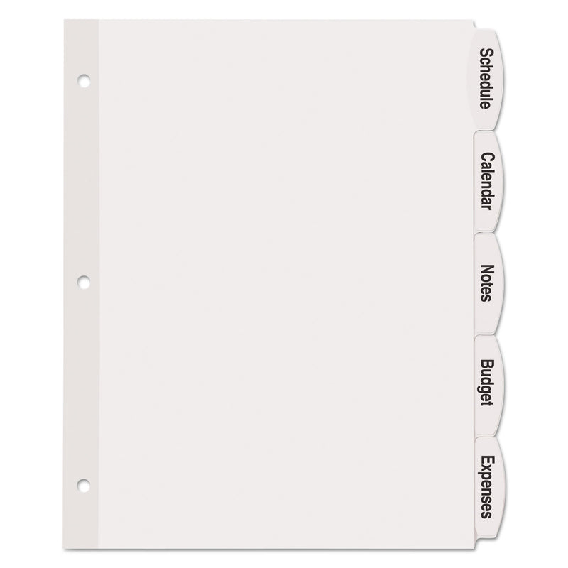 Avery Big Tab Printable White Label Tab Dividers, 5-Tab, 11 x 8.5, White, 20 Sets