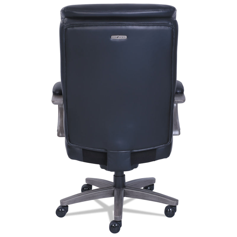 La-Z-Boy Woodbury Big/Tall Executive Chair, Supports Up to 400 lb, 20.25" to 23.25" Seat Height, Black Seat/Back, Weathered Gray Base