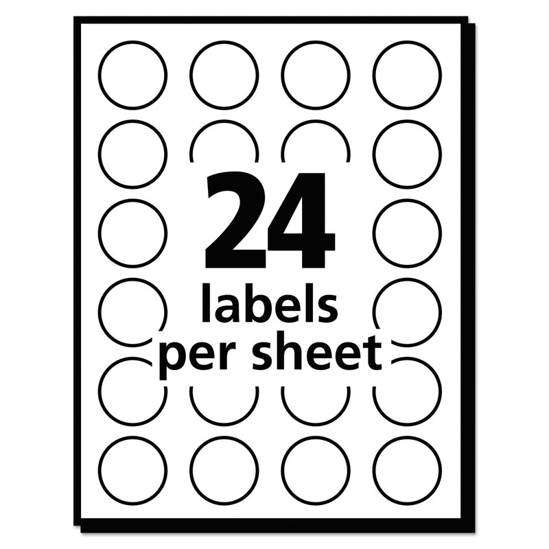 Avery Printable Self-Adhesive Removable Color-Coding Labels, 0.75" dia, Green, 24/Sheet, 42 Sheets/Pack, (5463)