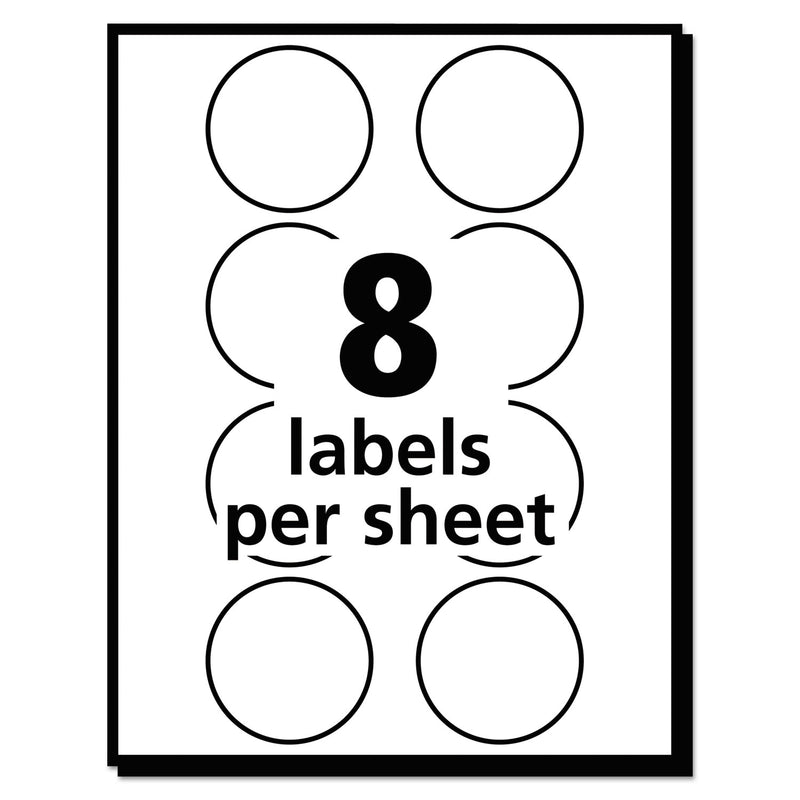 Avery Printable Self-Adhesive Removable Color-Coding Labels, 1.25" dia, Neon Red, 8/Sheet, 50 Sheets/Pack, (5497)