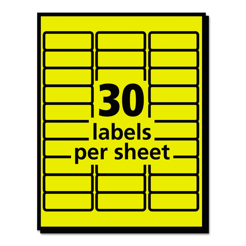 Avery High-Visibility Permanent Laser ID Labels, 1 x 2.63, Neon Yellow, 750/Pack