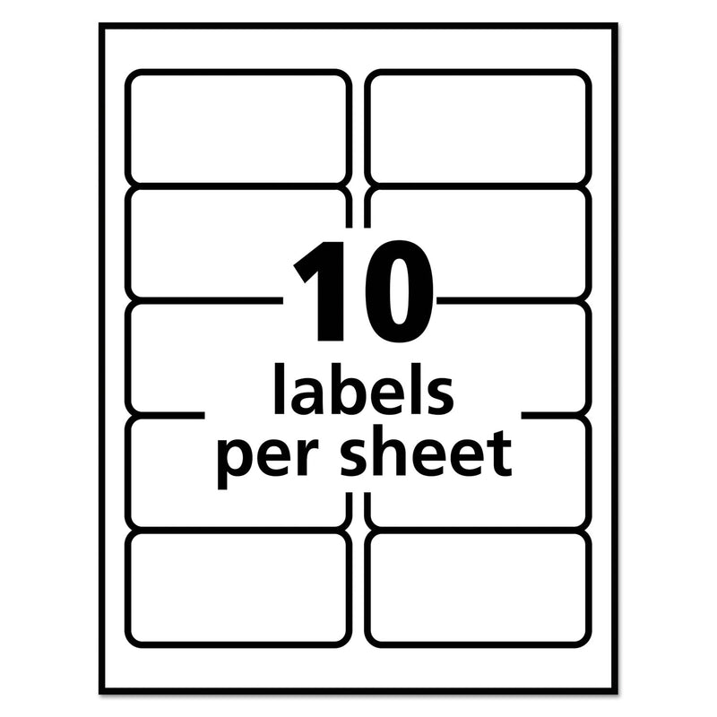 Avery Repositionable Address Labels w/Sure Feed, Inkjet/Laser, 2 x 4, White, 250/Box