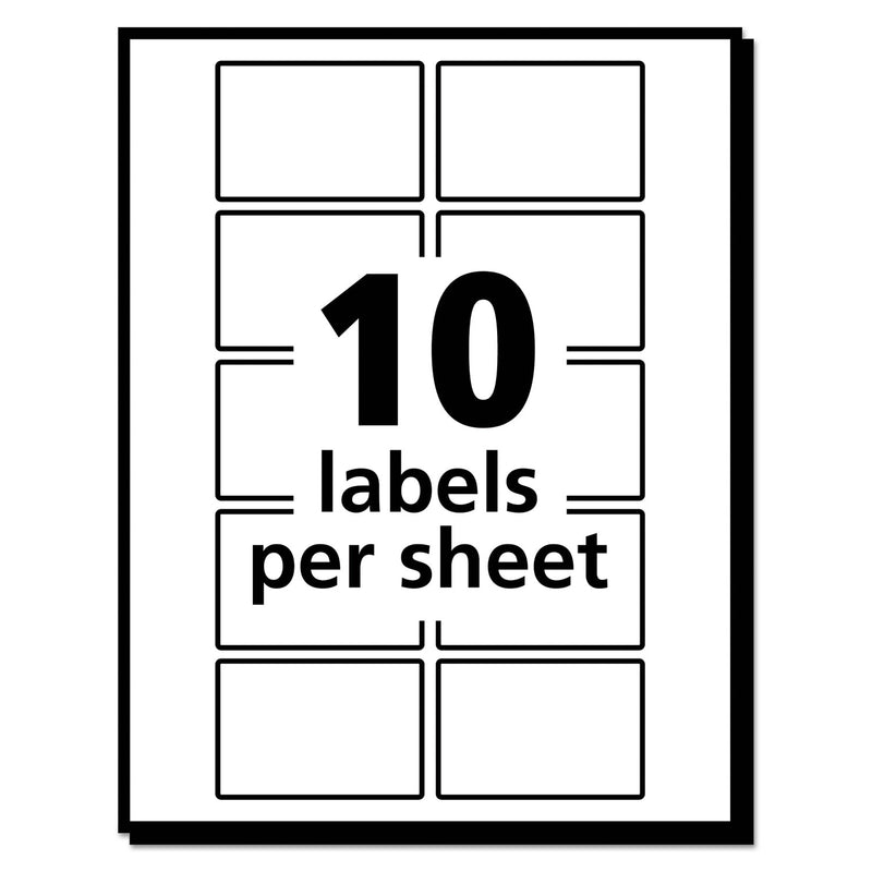 Avery Removable Multi-Use Labels, Inkjet/Laser Printers, 1 x 1.5, White, 10/Sheet, 50 Sheets/Pack, (5434)