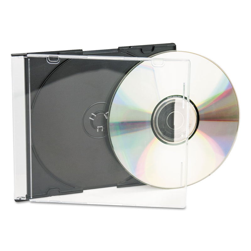 Innovera CD/DVD Slim Jewel Cases, Clear/Black, 25/Pack