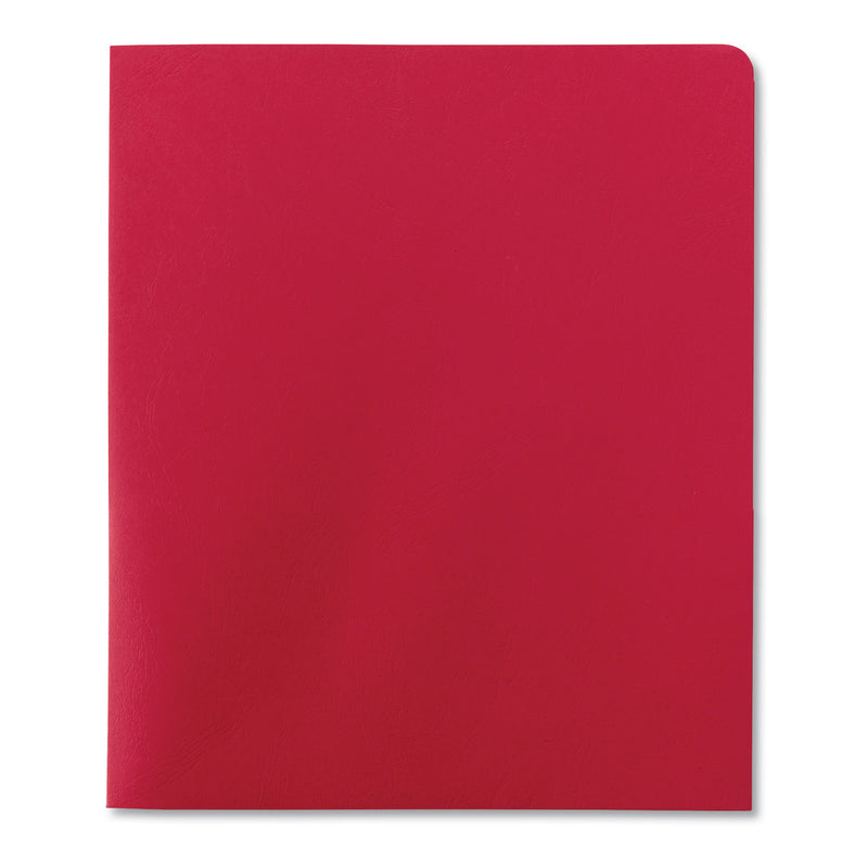 Smead Lockit Two-Pocket Folder, Textured Paper, 100-Sheet Capacity, 11 x 8.5, Red, 25/Box