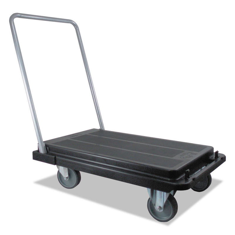 deflecto Heavy-Duty Platform Cart, 500 lb Capacity, 21 x 32.5 x 37.5, Black