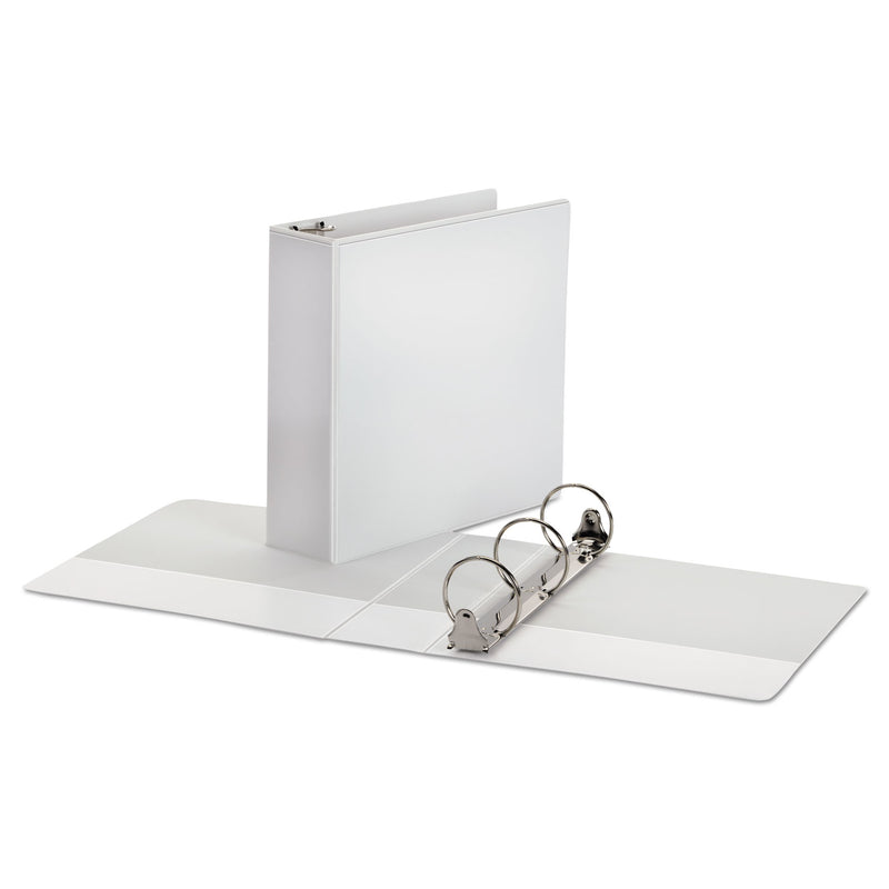 Office Impressions Economy Round Ring View Binder, 3 Rings, 3" Capacity, 11 x 8.5, White