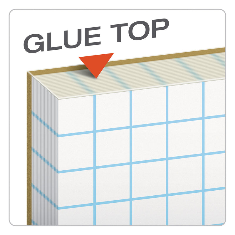 TOPS Cross Section Pads, Cross-Section Quadrille Rule (10 sq/in, 1 sq/in), 50 White 8.5 x 11 Sheets