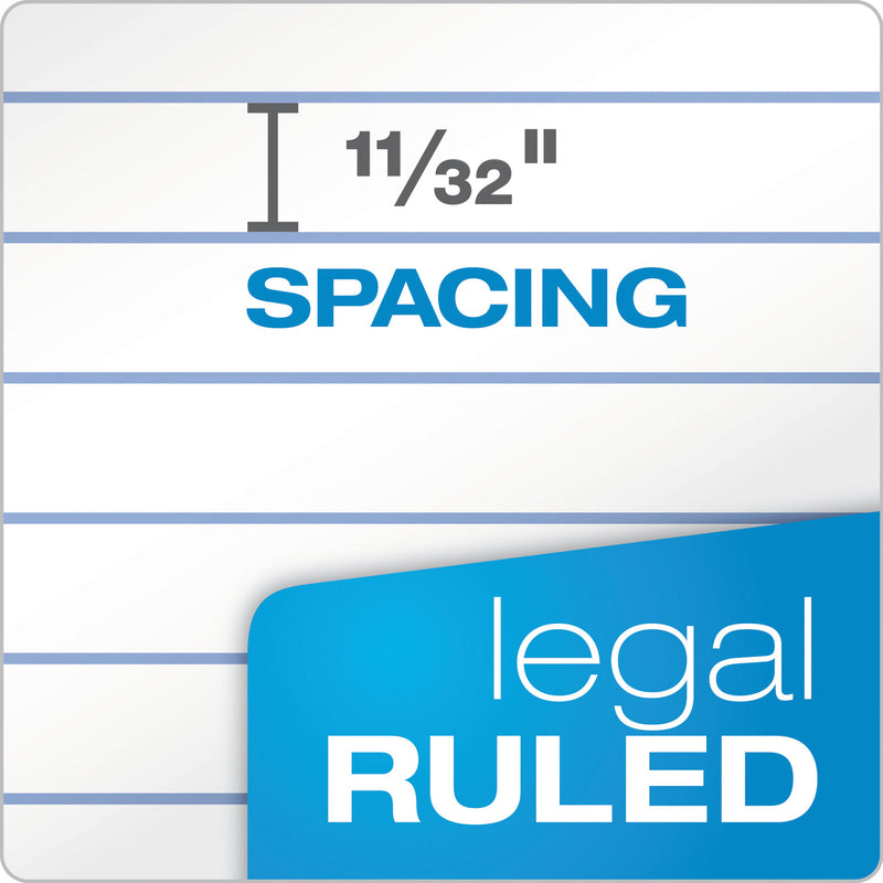 TOPS "The Legal Pad" Plus Ruled Perforated Pads with 40 pt. Back, Wide/Legal Rule, 50 White 8.5 x 11.75 Sheets, Dozen