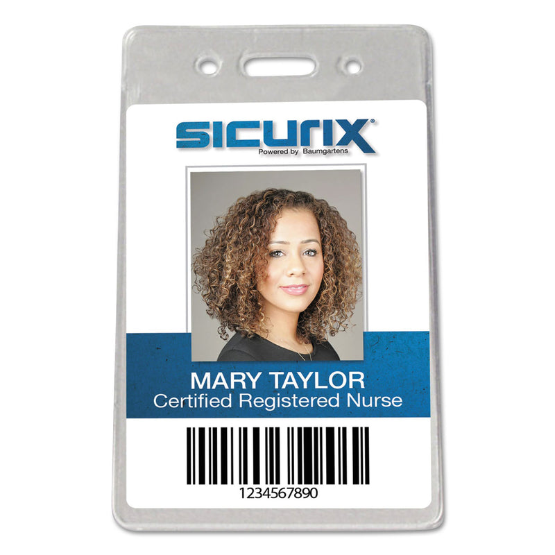 SICURIX Sicurix Proximity Badge Holder, Vertical, 2 1/2w x 4 1/2h, Clear, 50/Pack