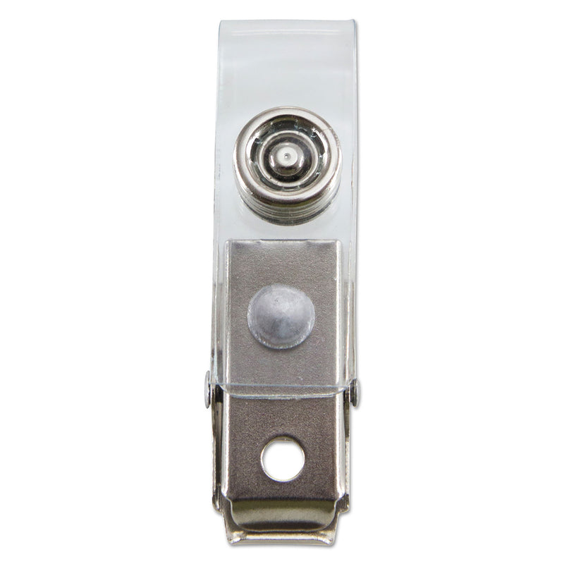 SICURIX ID Strap Clips, 0.38" x 2.75", Clear, 25/Pack