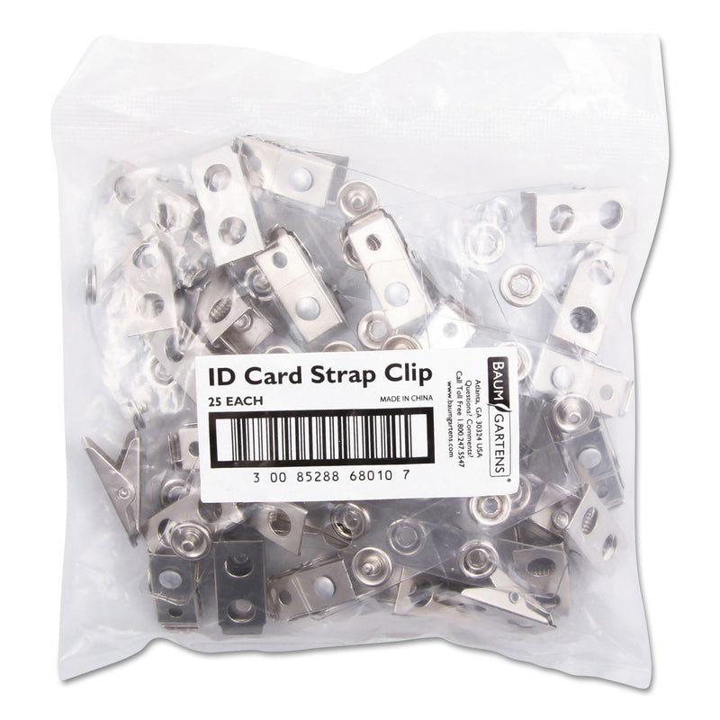 SICURIX ID Strap Clips, 0.38" x 2.75", Clear, 25/Pack