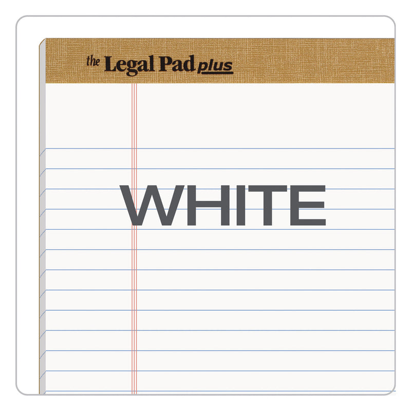 TOPS "The Legal Pad" Plus Ruled Perforated Pads with 40 pt. Back, Wide/Legal Rule, 50 White 8.5 x 11.75 Sheets, Dozen