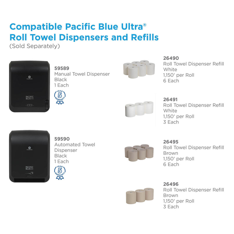 Georgia Pacific Pacific Blue Ultra Paper Towel Dispenser, Automated, 12.9 x 9 x 16.8, Black
