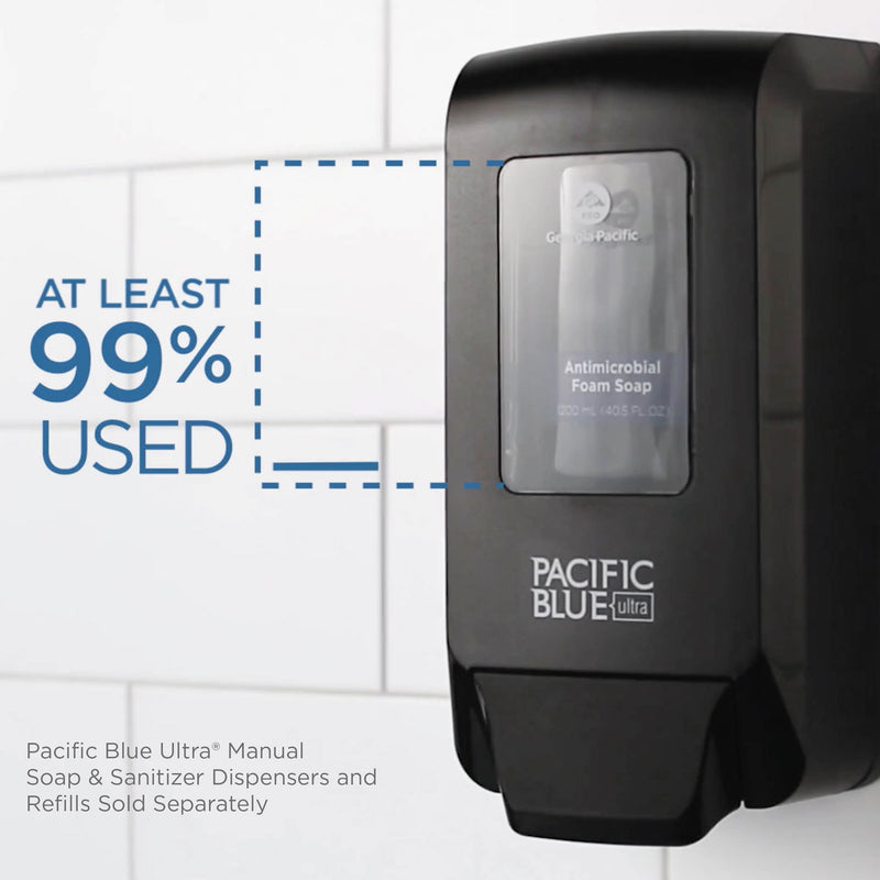Georgia Pacific Pacific Blue Ultra Foam Soap Manual Dispenser Refill, Antimicrobial, Unscented, 1,200 mL, 4/Carton