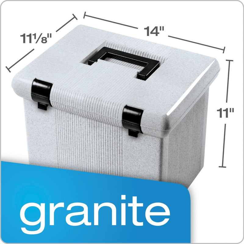 Pendaflex Portable File Boxes, Letter Files, 13.88" x 14" x 11.13", Granite