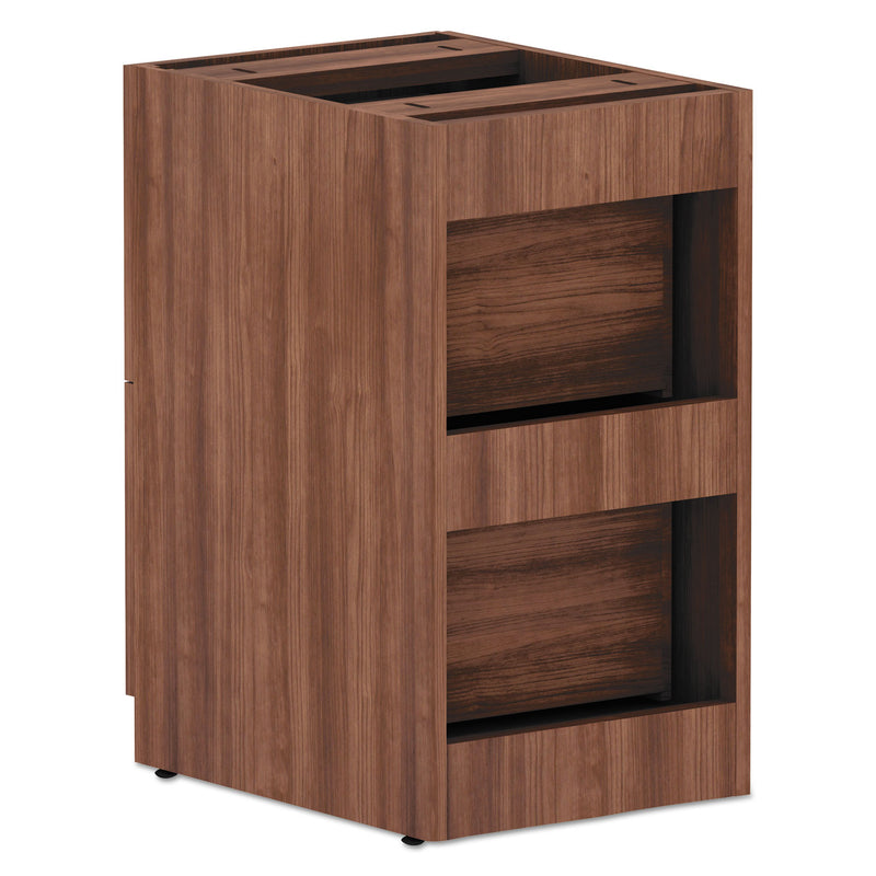 Alera Valencia Series Full Pedestal File, Left/Right, 2 Legal/Letter-Size File Drawers, Modern Walnut, 15.63" x 20.5" x 28.5"