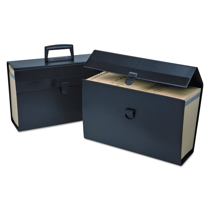 Pendaflex Letter/Legal Expanding Organizer, 15" Expansion, 19 Sections, Buckle Closure, 1/5-Cut Tabs, Legal Size, Black