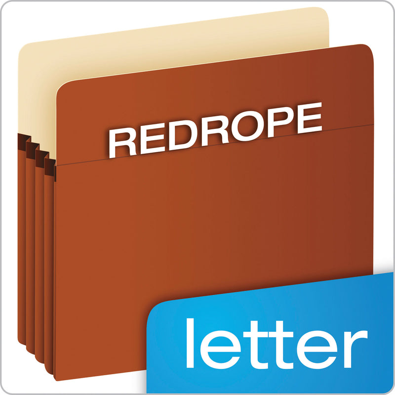 Pendaflex Pocket File, 5.25" Expansion, Letter Size, Red Fiber