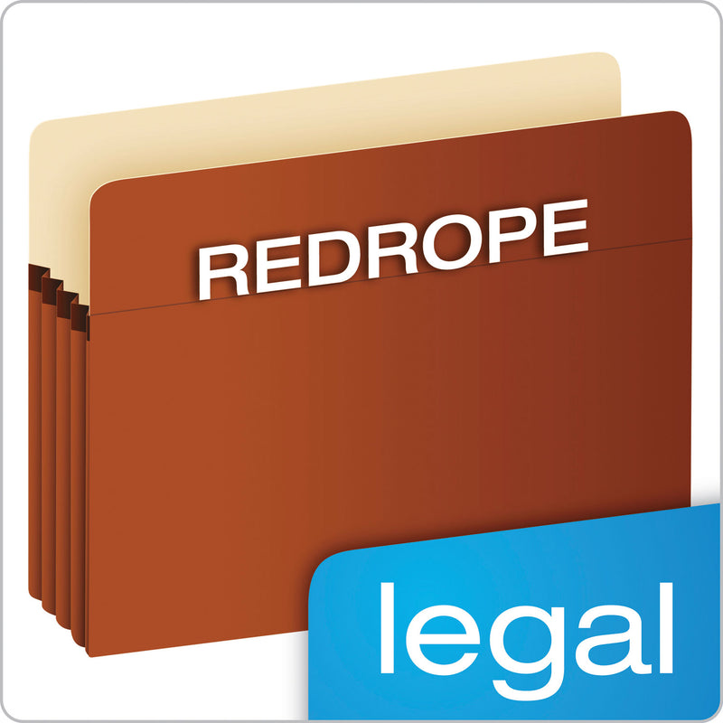 Pendaflex Pocket File, 5.25" Expansion, Legal Size, Red Fiber