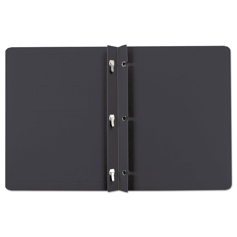 Oxford Title Panel and Border Front Report Cover, Three-Prong Fastener, 0.5" Capacity, 8.5 x 11, Black/Black, 25/Box