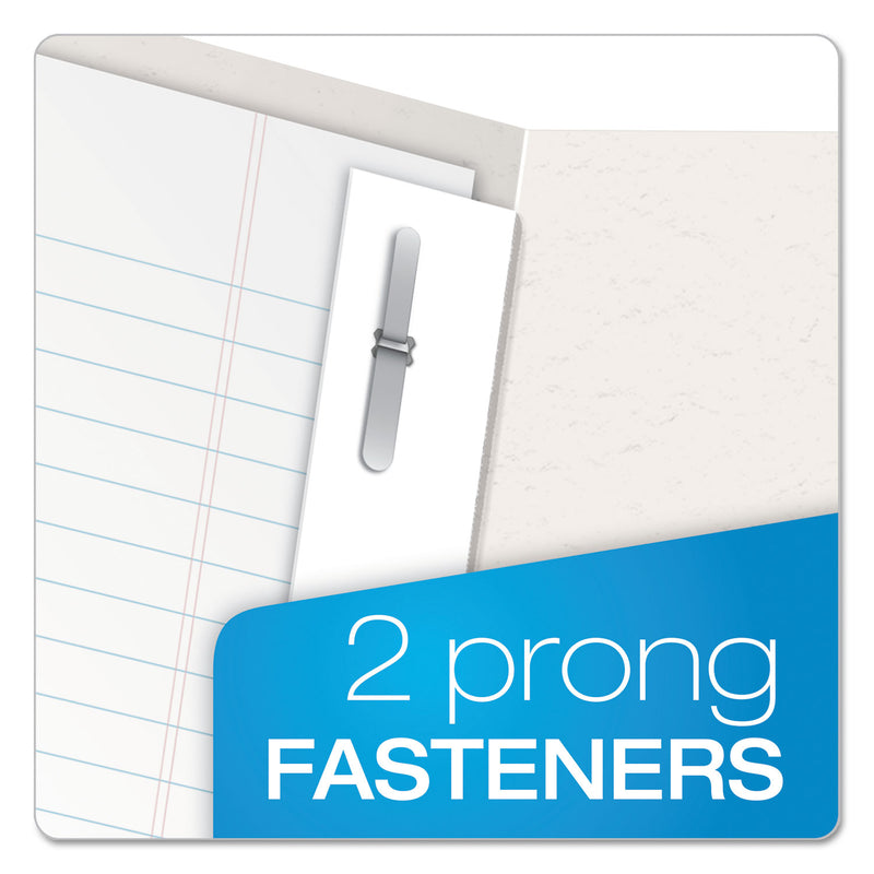 Oxford Twin-Pocket Folders with 3 Fasteners, 0.5" Capacity, 11 x 8.5, White, 25/Box