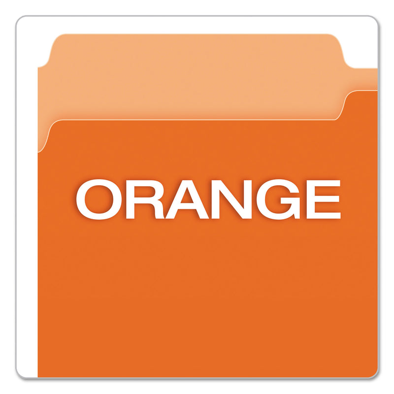 Pendaflex Colored File Folders, 1/3-Cut Tabs: Assorted, Legal Size, Orange/Light Orange, 100/Box