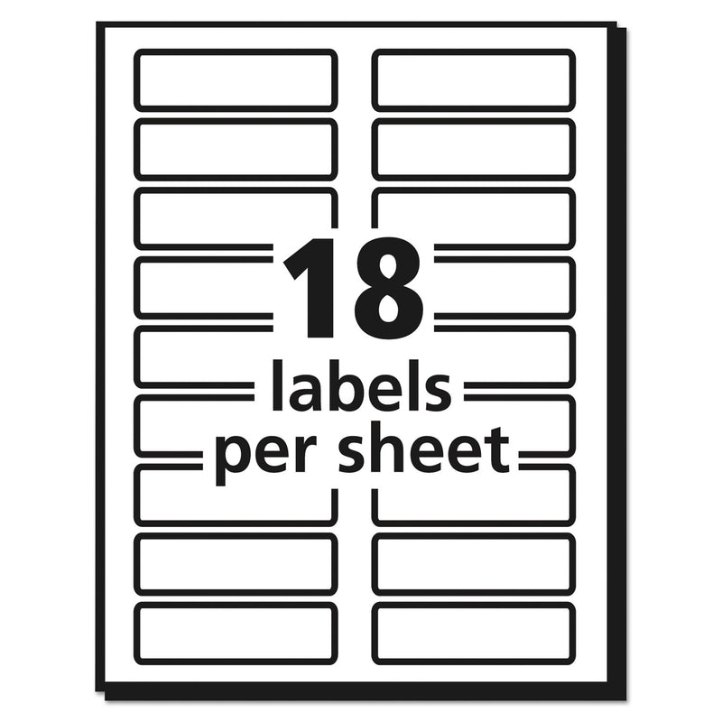 Avery Extra-Large TrueBlock File Folder Labels with Sure Feed Technology, 0.94 x 3.44, White, 18/Sheet, 25 Sheets/Pack