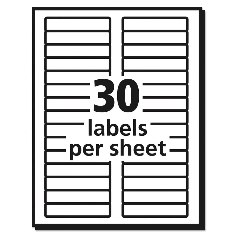 Avery Permanent TrueBlock File Folder Labels with Sure Feed Technology, 0.66 x 3.44, White, 30/Sheet, 25 Sheets/Pack