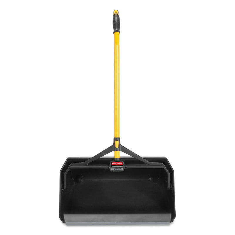 Rubbermaid Maximizer Heavy-Duty Stand Up Debris Pan, 20.44w x 29h, Plastic, Yellow/Black