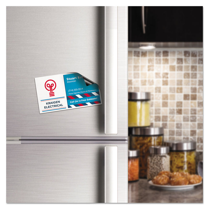 Avery Magnetic Business Cards, Inkjet, 2 x 3.5, White, 30 Cards, 10 Cards/Sheet, 3 Sheets/Pack