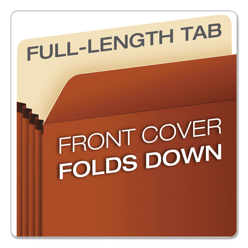 Pendaflex Earthwise by Pendaflex Recycled File Pockets, 3.5" Expansion, Letter Size, Red Fiber