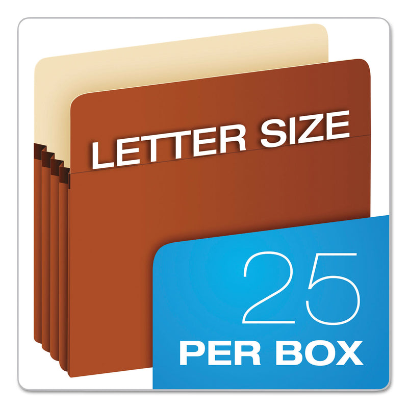 Pendaflex Earthwise by Pendaflex Recycled File Pockets, 3.5" Expansion, Letter Size, Red Fiber