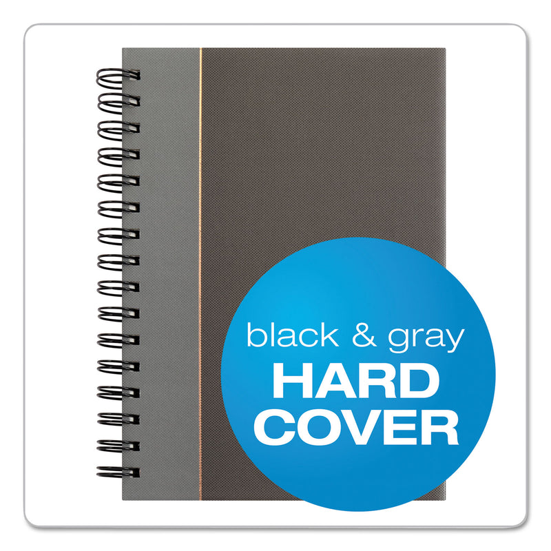 TOPS Royale Wirebound Business Notebooks, 1 Subject, Medium/College Rule, Black/Gray Cover, 8.25 x 5.88, 96 Sheets