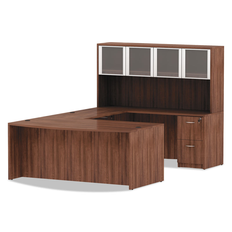 Alera Valencia Series Full Pedestal File, Left/Right, 2 Legal/Letter-Size File Drawers, Modern Walnut, 15.63" x 20.5" x 28.5"