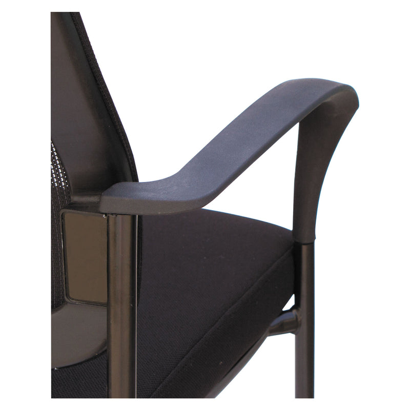 Alera IV Series Guest Chairs, Mesh Back, Fabric Seat, 25.19" x 23.62" x 32.28", Black, 2/Carton