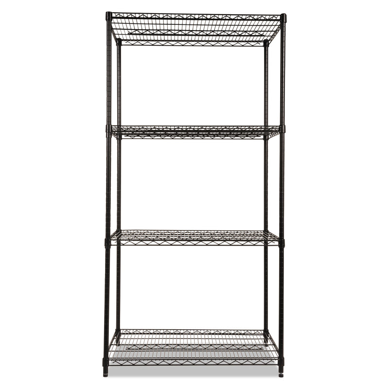 Alera NSF Certified Industrial Four-Shelf Wire Shelving Kit, 36w x 24d x 72h, Black