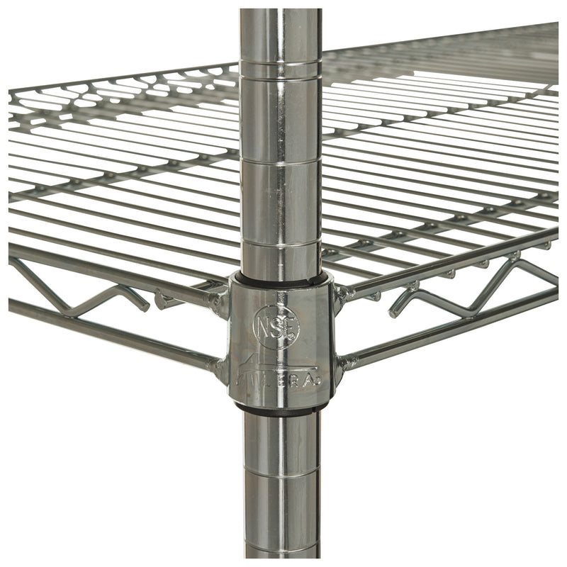 Alera NSF Certified Industrial Four-Shelf Wire Shelving Kit, 48w x 24d x 72h, Silver