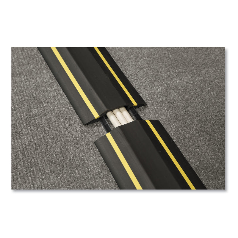 D-Line Medium-Duty Floor Cable Cover, 3.25" Wide x 30 ft Long, Black