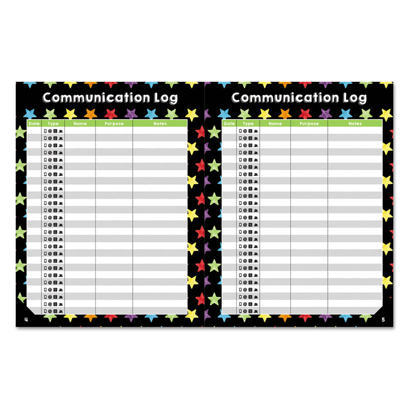 Carson-Dellosa Education Teacher Planner, Weekly/Monthly, Two-Page Spread (Seven Classes), 10.88 x 8.38, Balloon Theme, Black Cover