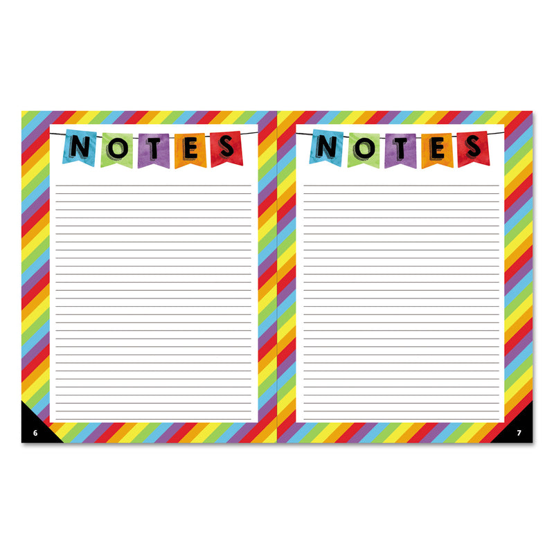 Carson-Dellosa Education Teacher Planner, Weekly/Monthly, Two-Page Spread (Seven Classes), 10.88 x 8.38, Balloon Theme, Black Cover