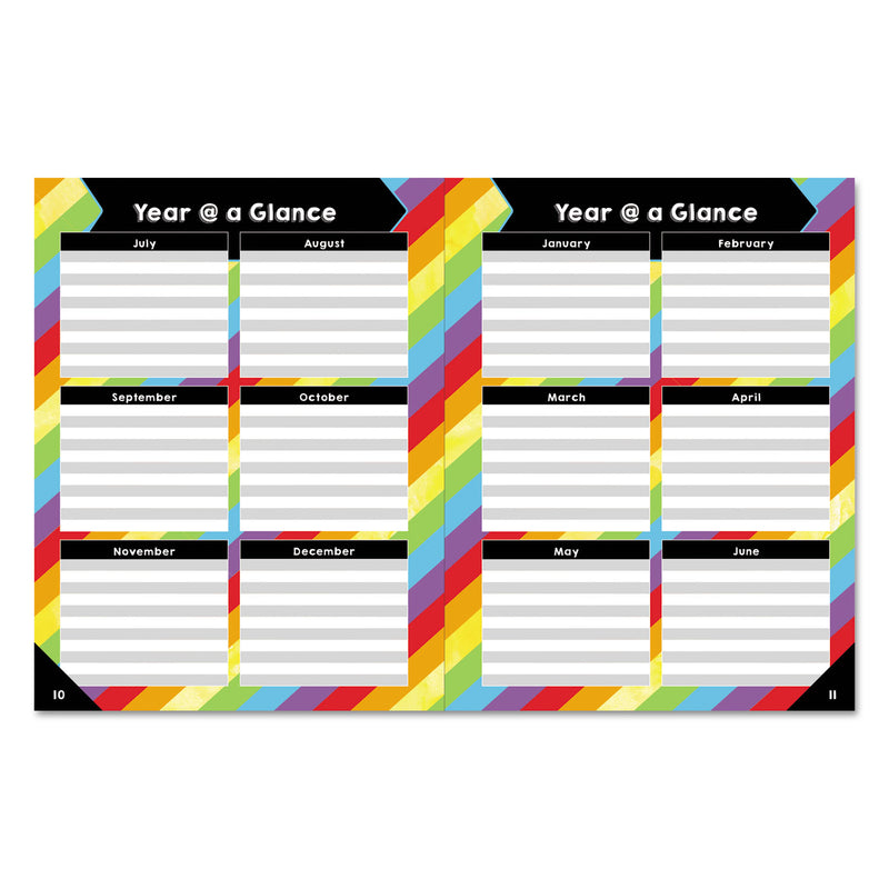 Carson-Dellosa Education Teacher Planner, Weekly/Monthly, Two-Page Spread (Seven Classes), 10.88 x 8.38, Balloon Theme, Black Cover