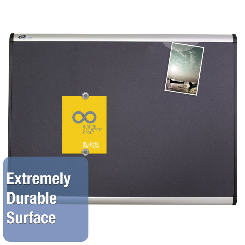 Quartet Prestige Plus Magnetic Fabric Bulletin Board, 48 x 36, Aluminum Frame